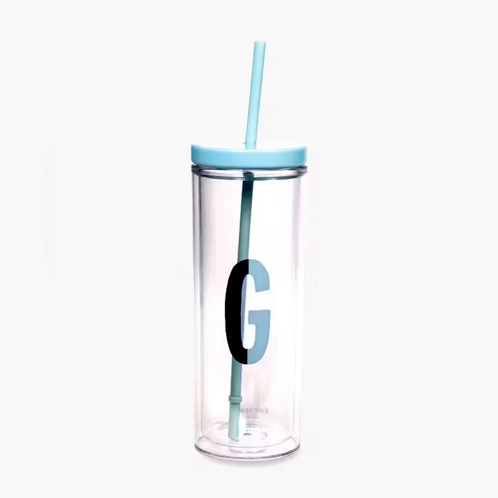⚡️15 Kate Spade New York “G” 20-ounce insulated initial tumbler reusable straw